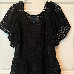 Anthropologie Black Eyelet Blouse